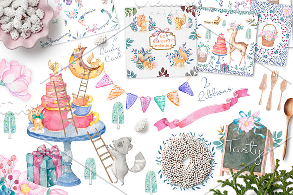 Woodland Party Cute forest animals in Illustrations - product preview 2