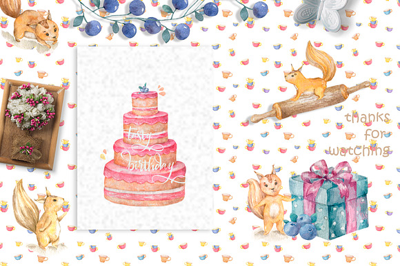 Woodland Party Cute forest animals in Illustrations - product preview 4