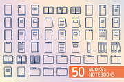 50 Books & Notepad icons