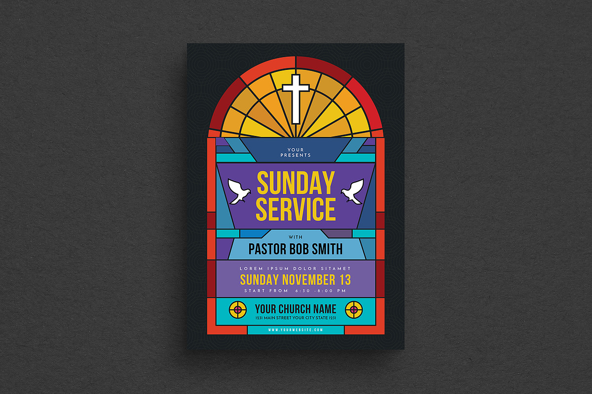 Sunday Service Church Event Flyer in Flyer Templates - product preview 8