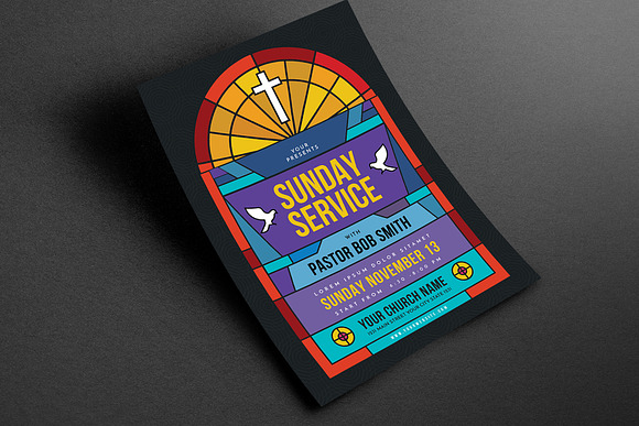 Sunday Service Church Event Flyer in Flyer Templates - product preview 1