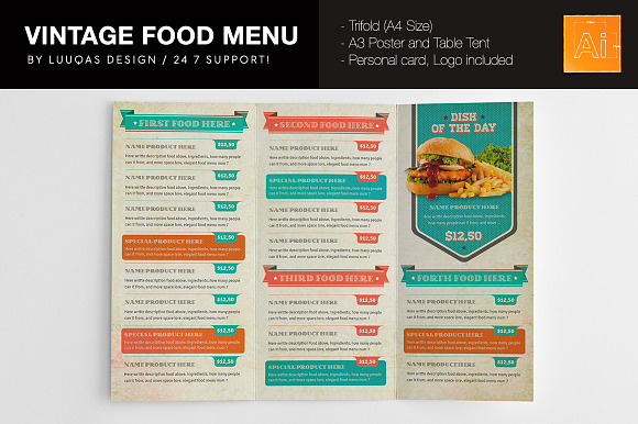Food Menus Bundle 9 in Brochure Templates - product preview 2