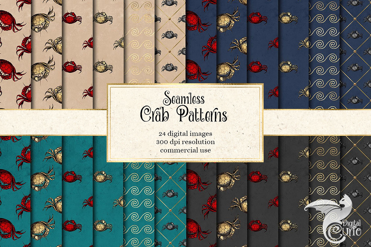 Crab Digital Paper in Patterns - product preview 8