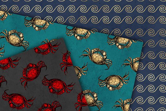 Crab Digital Paper in Patterns - product preview 3