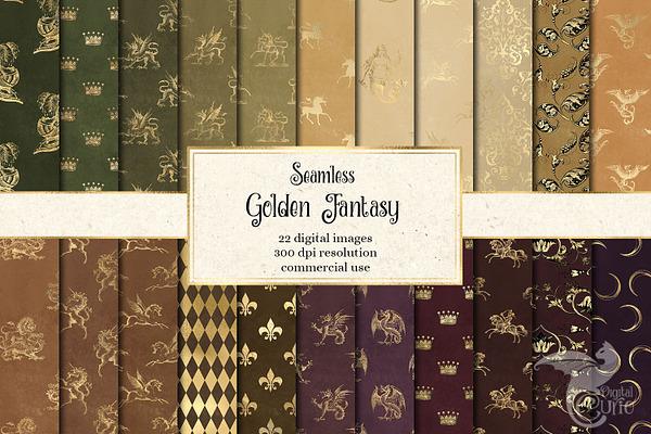 Golden Fantasy Digital Paper
