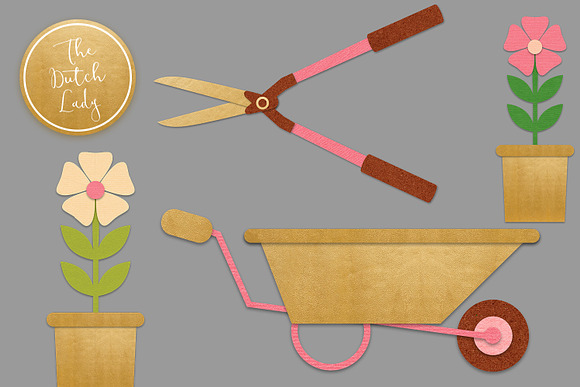 Spring Gardening Tools Clipart Set in Illustrations - product preview 1