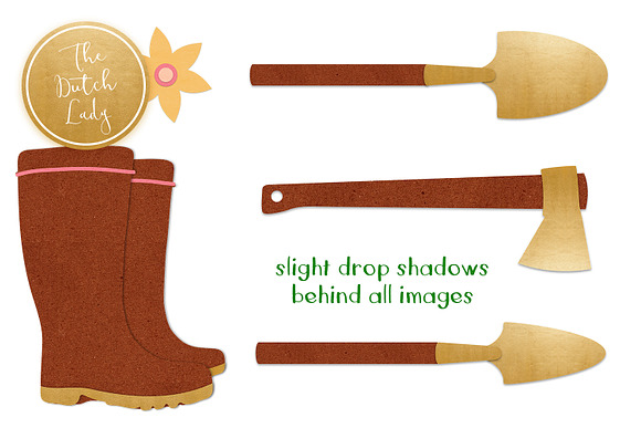 Spring Gardening Tools Clipart Set in Illustrations - product preview 2