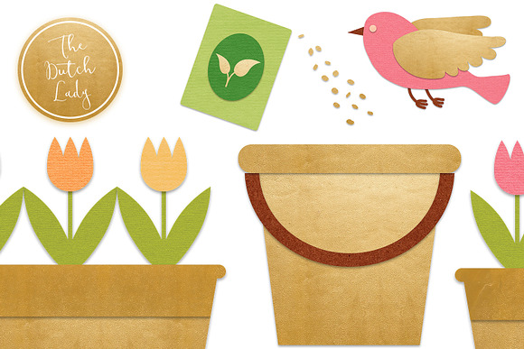 Spring Gardening Tools Clipart Set in Illustrations - product preview 4