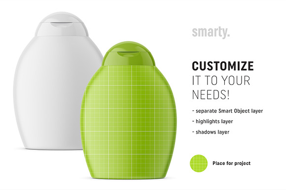 Shampoo bottle mockup in Product Mockups - product preview 1