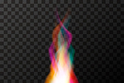 Bright colorful magic fire flame