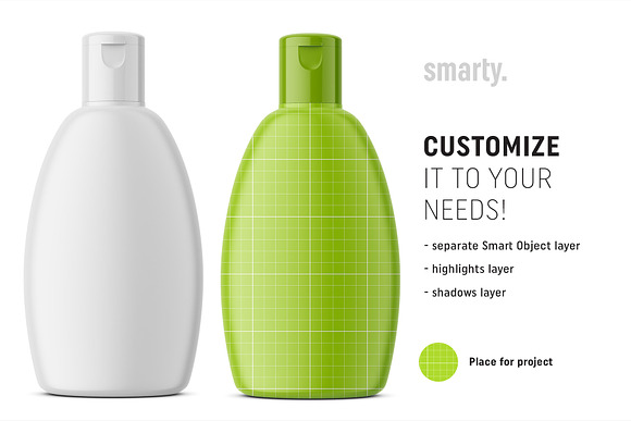 Shampoo bottle mockup in Product Mockups - product preview 1