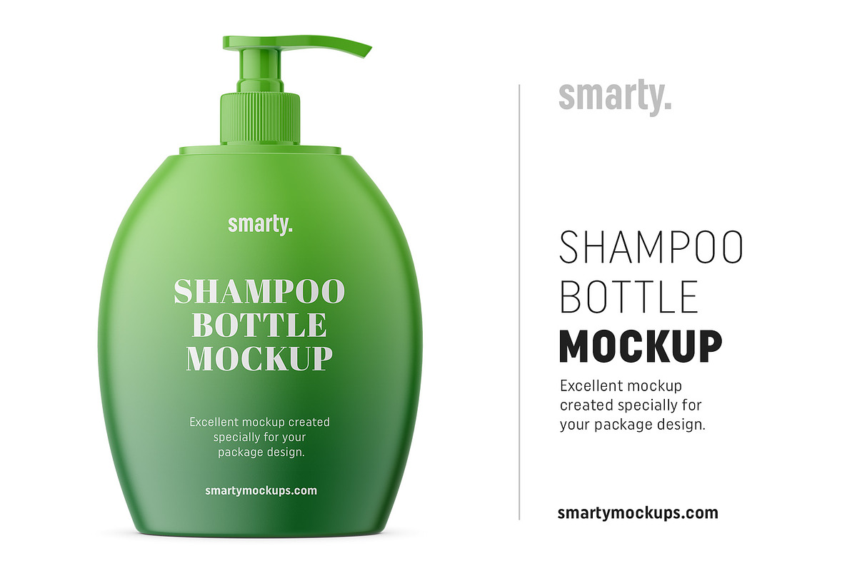Shampoo bottle with pump mockup in Product Mockups - product preview 8