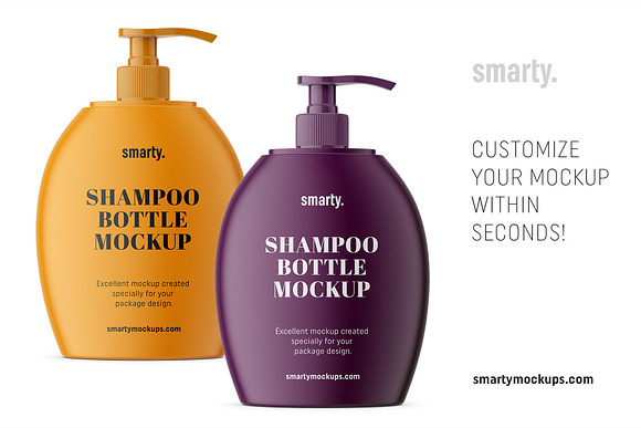 Shampoo bottle with pump mockup in Product Mockups - product preview 2