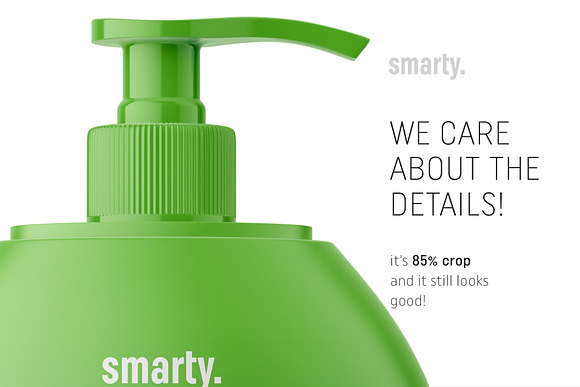 Shampoo bottle with pump mockup in Product Mockups - product preview 3