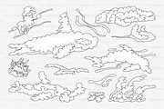 vector outline animal shaped cloud