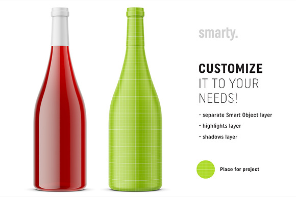 Red wine bottle mockups in Product Mockups - product preview 1