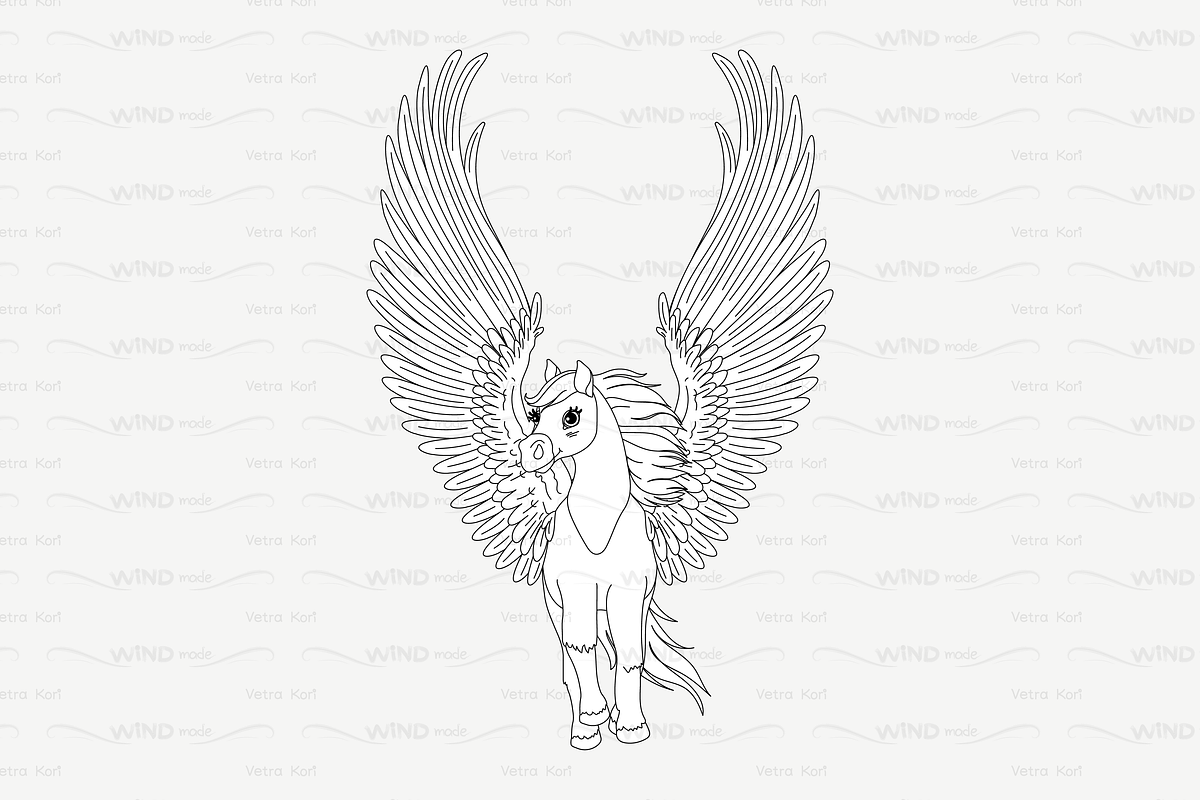 vector outline pegasus clip art in Patterns - product preview 8