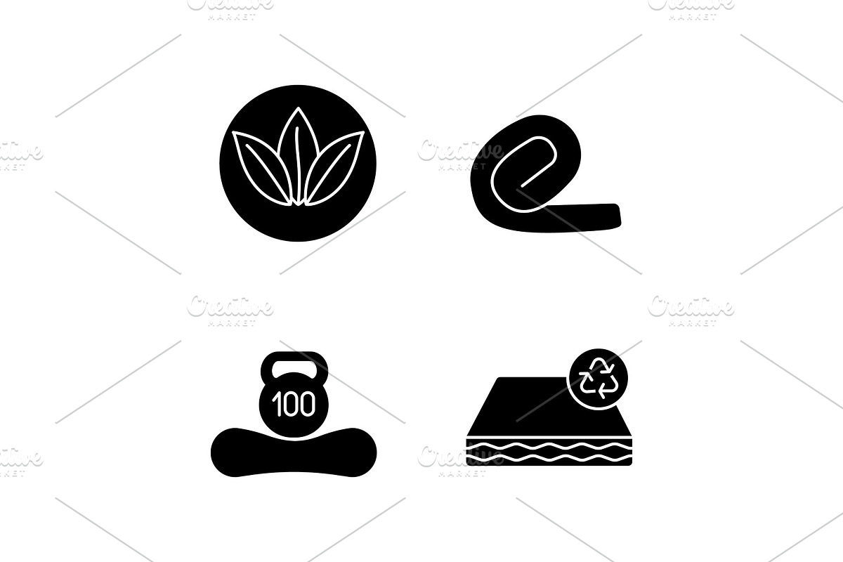 Orthopedic mattress glyph icons set in Icons - product preview 8