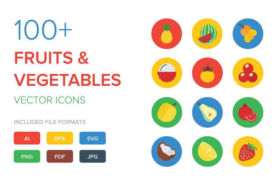 100+ Fruit and Vegetable Vector Icon