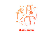 Choosing nail service concept icon