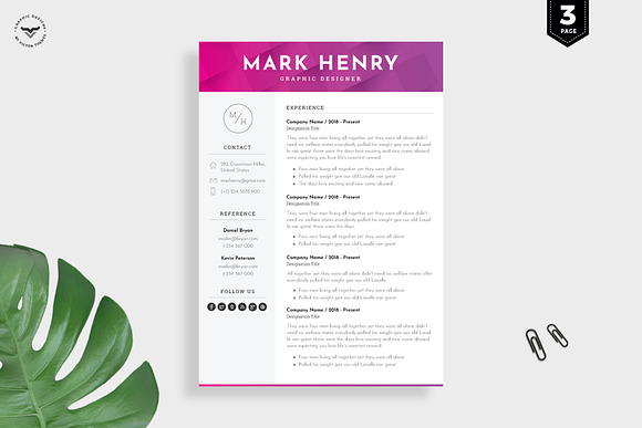 Graphic Designer CV Template in Resume Templates - product preview 3