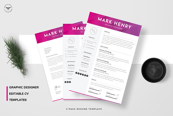 Graphic Designer CV Template in Resume Templates - product preview 6