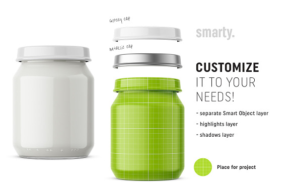 Food Jar Mockups in Product Mockups - product preview 2
