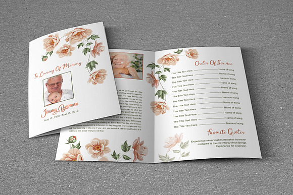 Funeral Program Template in Brochure Templates - product preview 1