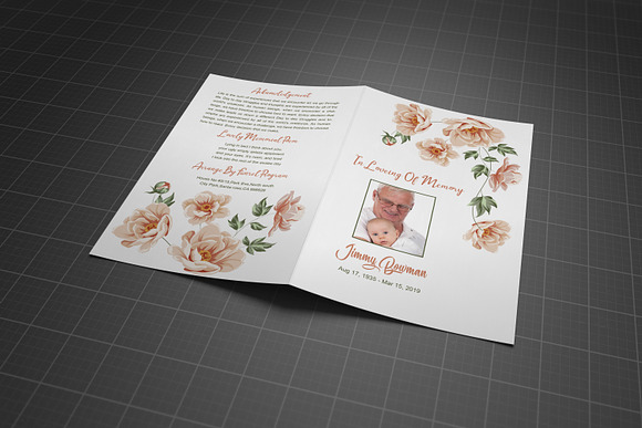 Funeral Program Template in Brochure Templates - product preview 2