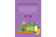 Online Games Concept Flat Style