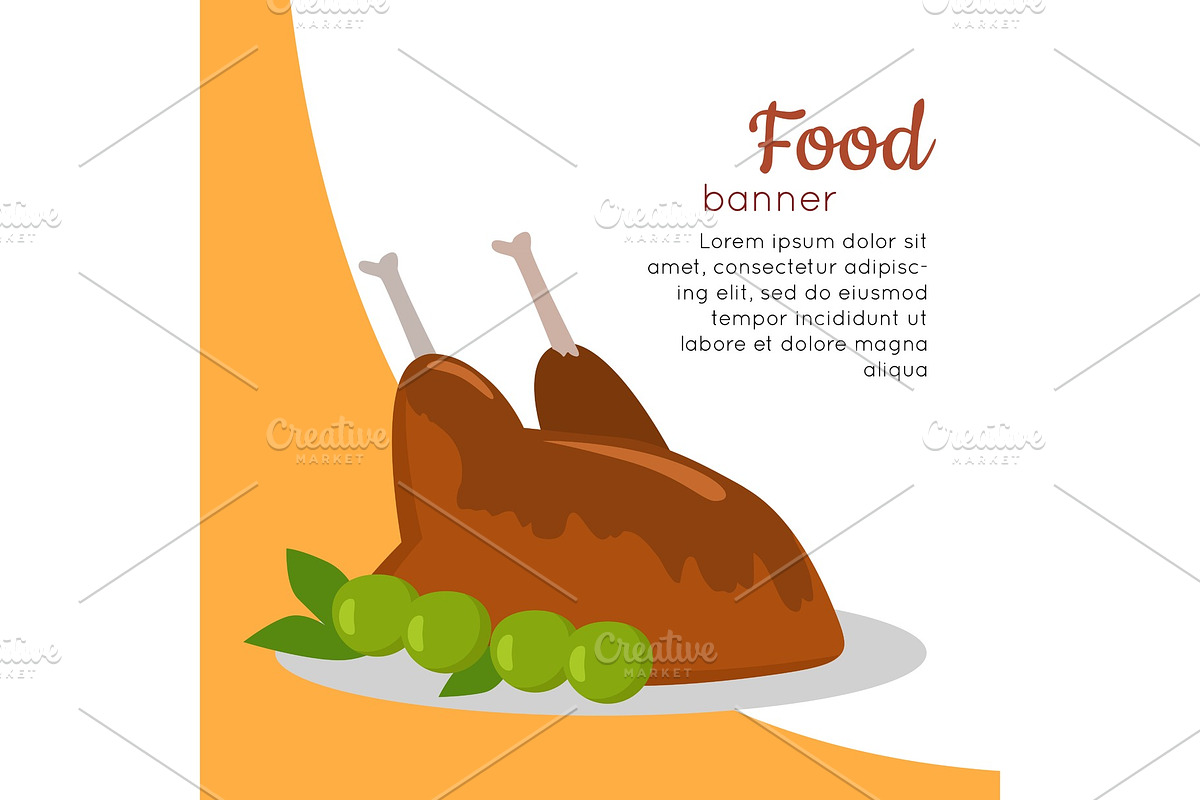 Food Banner. Grilled Delicious in Illustrations - product preview 8