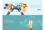Vector illustration. Online games