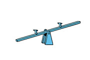 Of a seesaw. Swing Board balancer