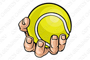 Hand Holding Tennis Ball