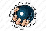 Bowling Ball Hand Tearing Background