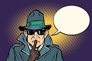 spy shhh gesture man silence secret