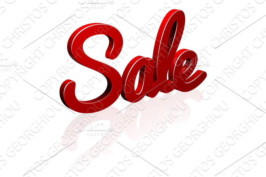 Sale Red 3d Sign in Textures - product preview 8