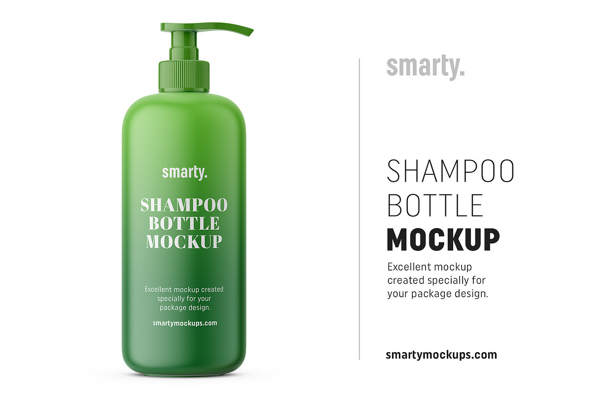 Shampoo bottle with pump mockup in Product Mockups - product preview 8