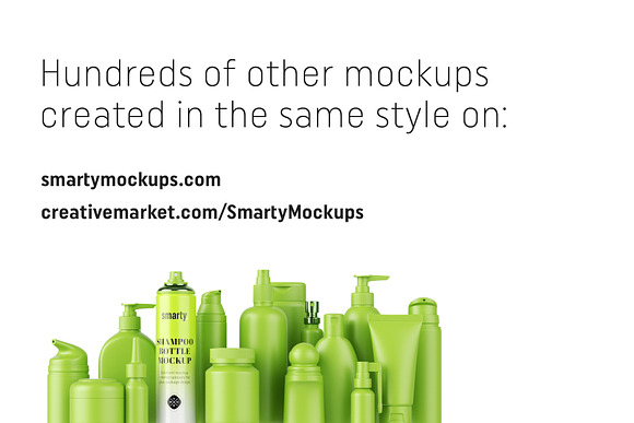 Shampoo bottle with pump mockup in Product Mockups - product preview 4