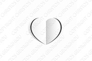 Valentines White Paper Heart Concept