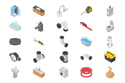 50 Plumber Isometric Icons