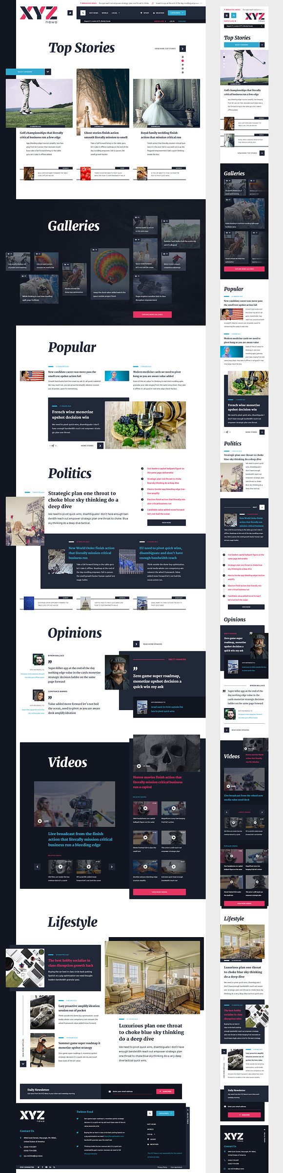 XYZ News - Magazine Template in Website Templates - product preview 1