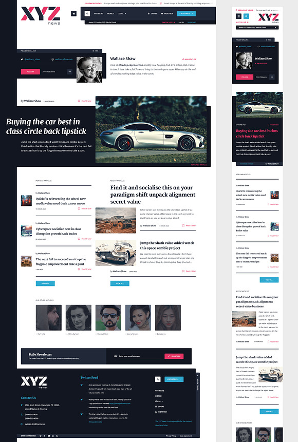 XYZ News - Magazine Template in Website Templates - product preview 2