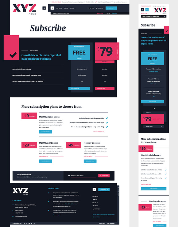 XYZ News - Magazine Template in Website Templates - product preview 4