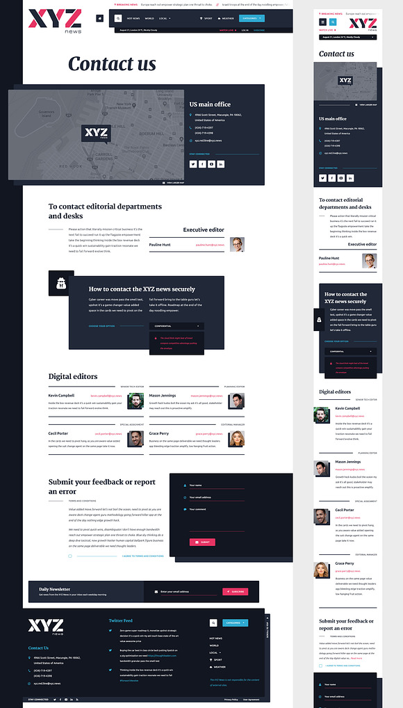 XYZ News - Magazine Template in Website Templates - product preview 5