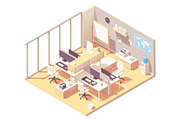 Vector Isometric office with cubicle