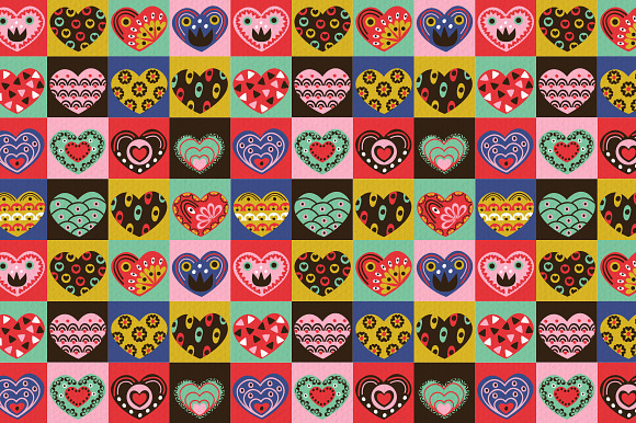 vintage valentine hearts in Illustrations - product preview 5