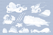 vector flat animal shaped clouds
