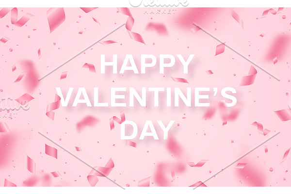 Falling Valentines day pink confetti
