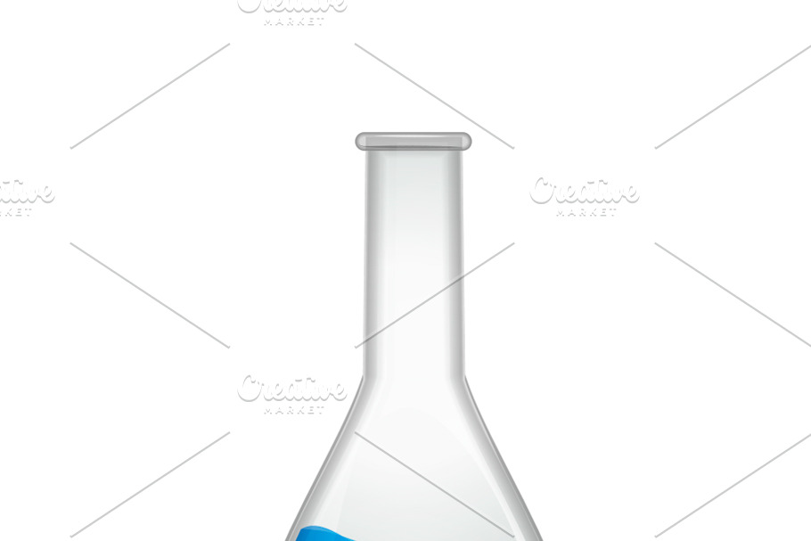 Chemical flask with blue substance in Objects - product preview 8